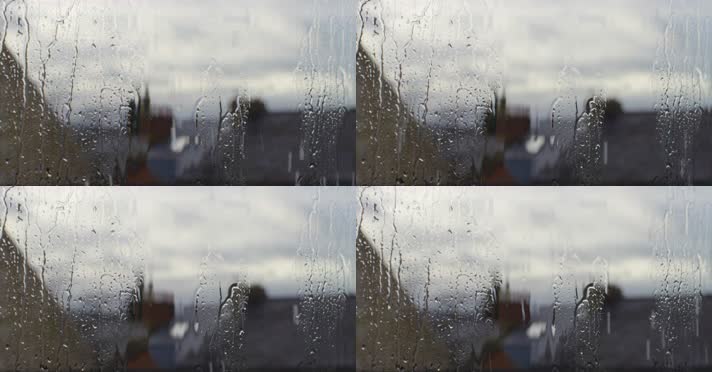 雨水划过玻璃