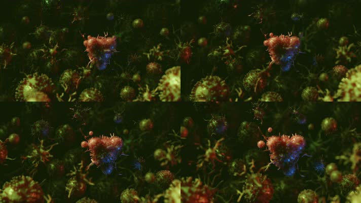 病毒细菌微观表现形式动画视频素材