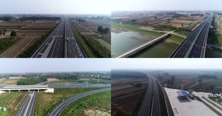 4K高清航拍高速公路道路郑民高速
