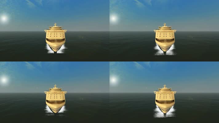 3D东方星游轮船头场景3