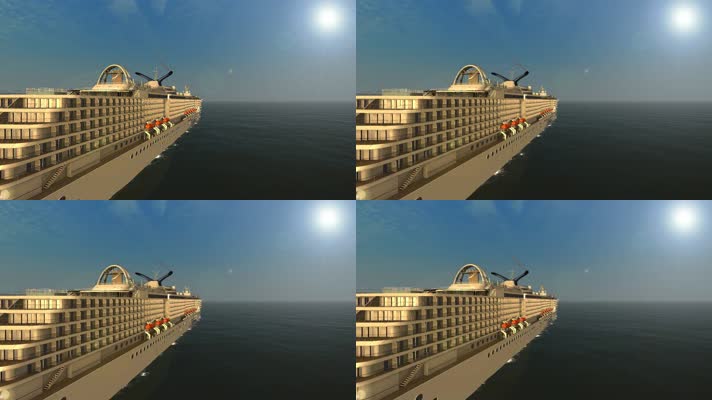 3D东方星游轮船头场景2