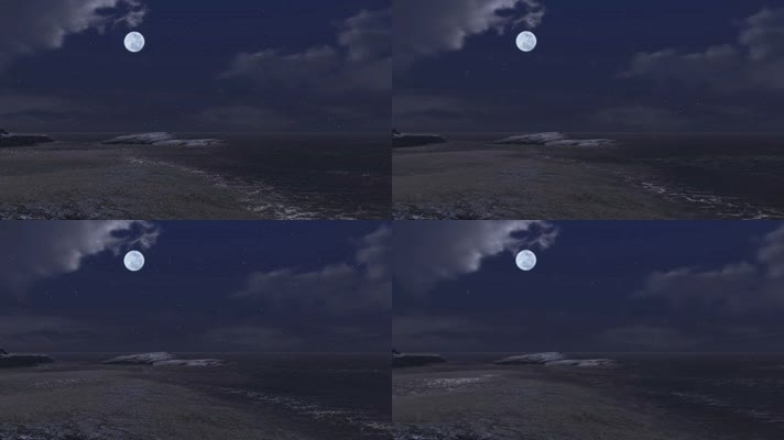 3D动画大海月亮