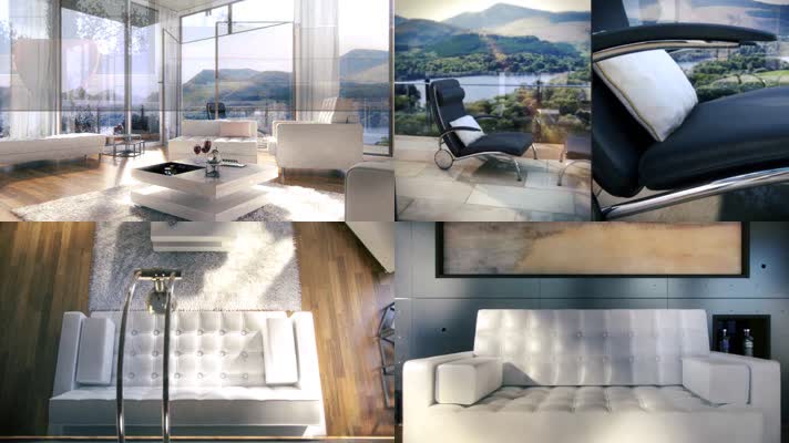 3D建筑地产动画 客厅 家具 家居 沙发