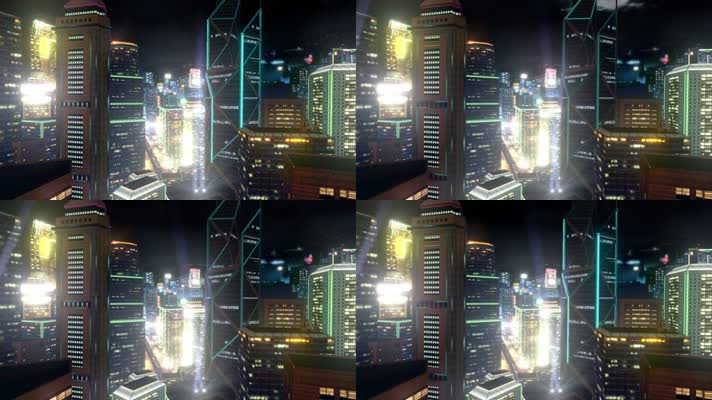 3D繁华都市夜景 