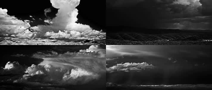  黑白摄影，山脉流云，气象万千