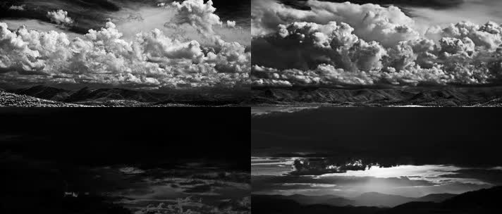  黑白摄影，山脉流云，气象万千