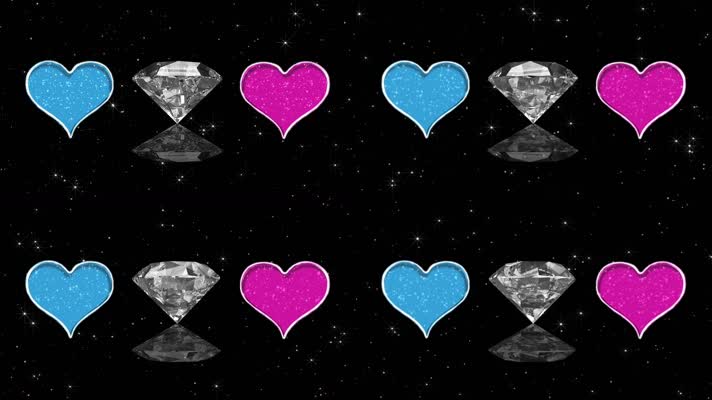 浪漫全息钻石粒子双心汇聚