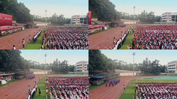 校园运动会集会升国旗唱国歌仪式351