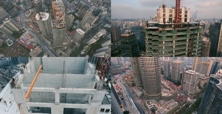 城市化进程 高楼施工 高层建筑 工地 地