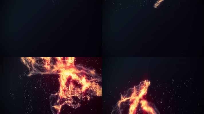 4K魔幻火焰线条粒子视频背景
