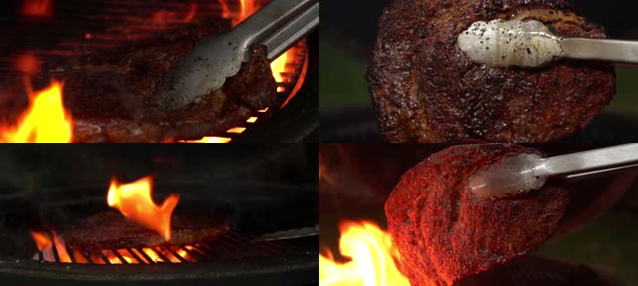 炭火烧烤，烤肉，美味美食