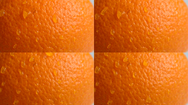 橙子表面，水珠滴落
