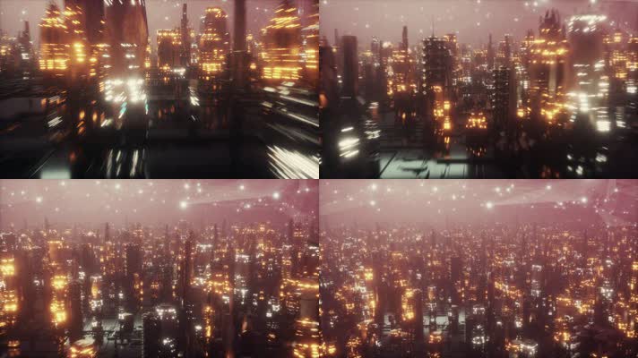 3D城市夜景穿梭