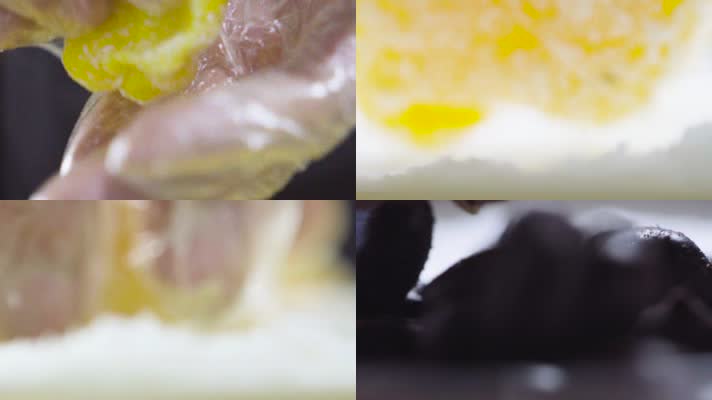 高速摄影微距甜品制作糯米糍蒸双皮奶
