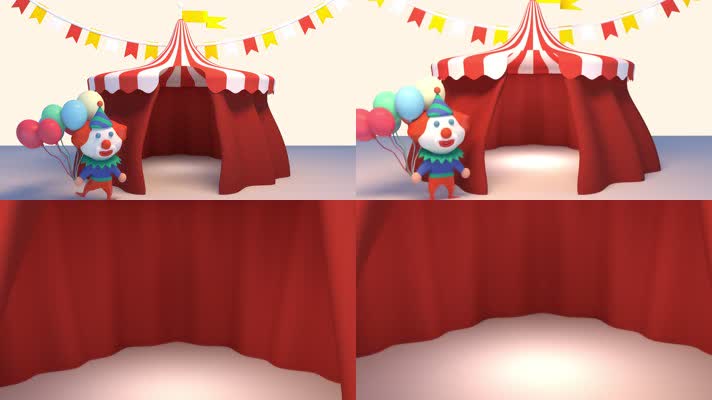 小丑马戏团气球主题卡通背景