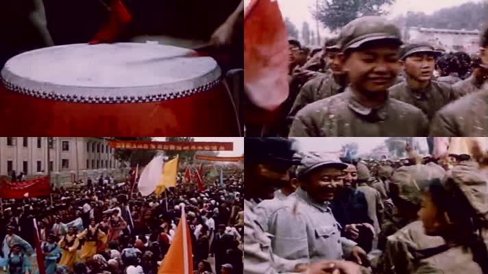 50年代新疆民众欢迎兵团入疆支援