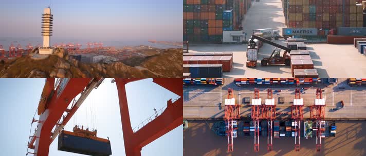 上海港口码头物流集装箱运输交通