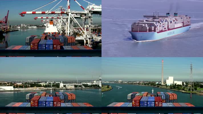 巨大货轮出海出港主视角延时拍摄记录