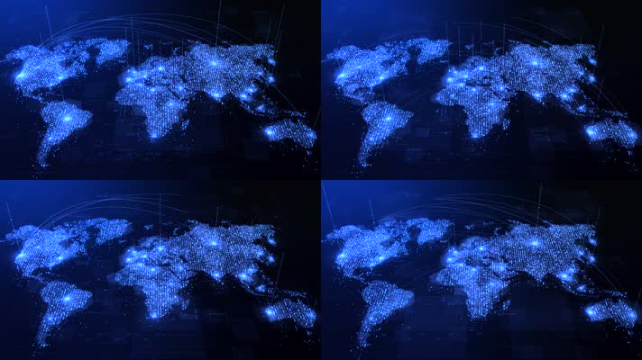 互联网全球化科技世界地图信息网络传输背景