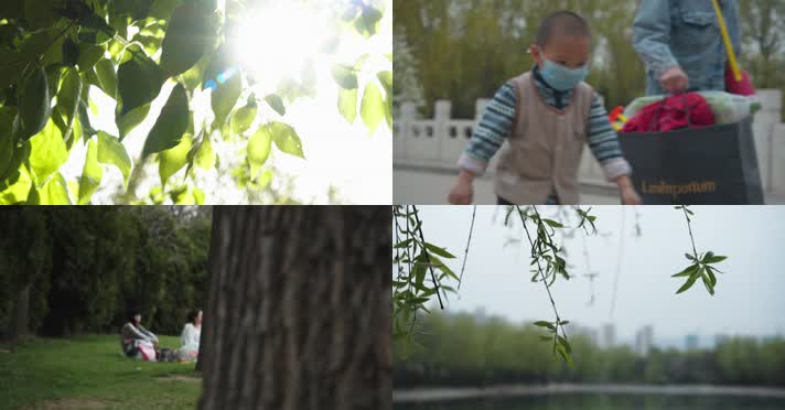 【原创】4K公园春天游玩风筝 健身 疫情