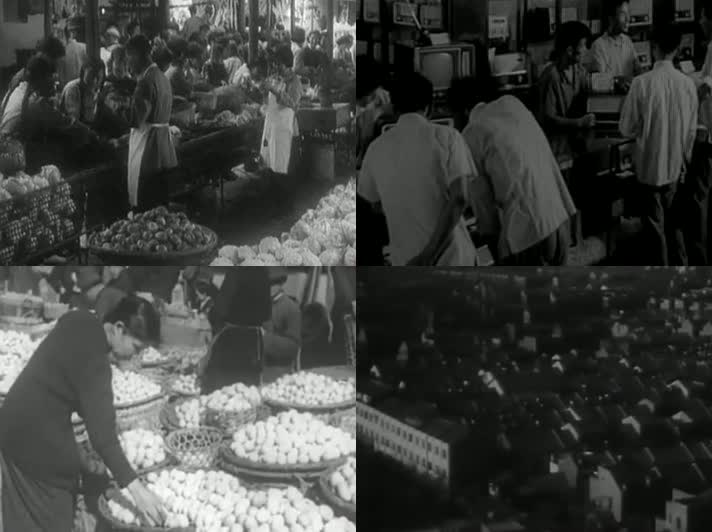 50年代老上海百货商店集市