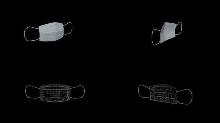 3D口罩抠像视频带alpha透明通道