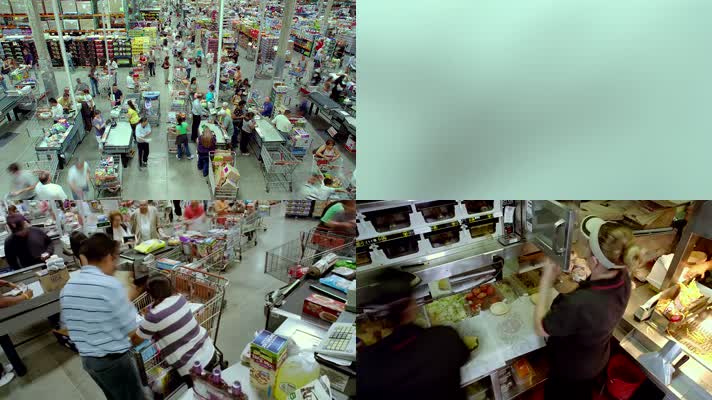 超市购物结账延时视频拍摄