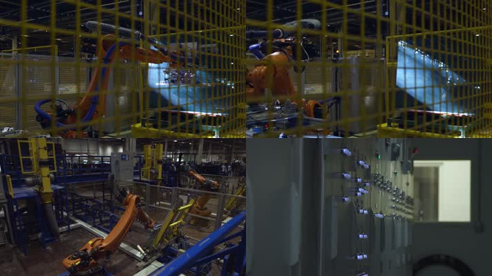 机械臂自动化生产工业玻璃制造仪器闪烁