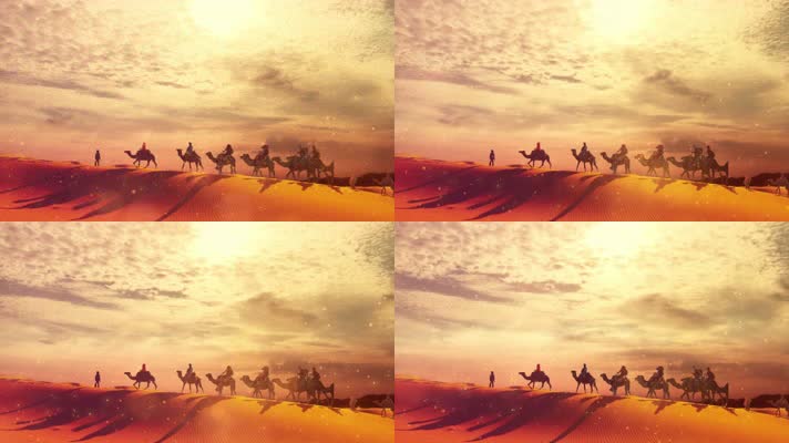 【4k】丝绸之路沙漠骆驼