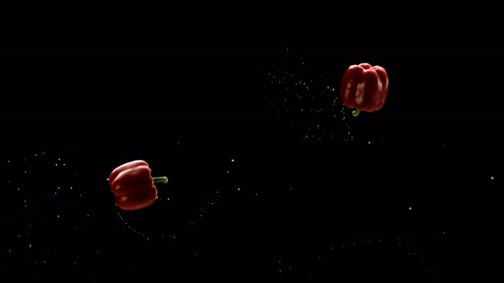 红辣椒黑色背景动画视频