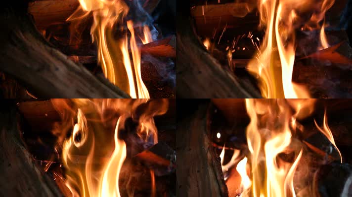 火焰火堆壁炉木炭燃烧