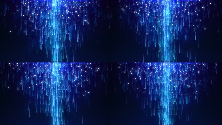 唯美蓝色粒子雨循环