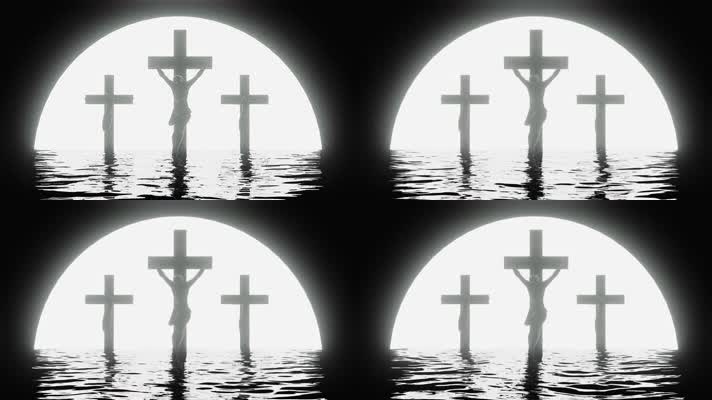海面月光十字架02
