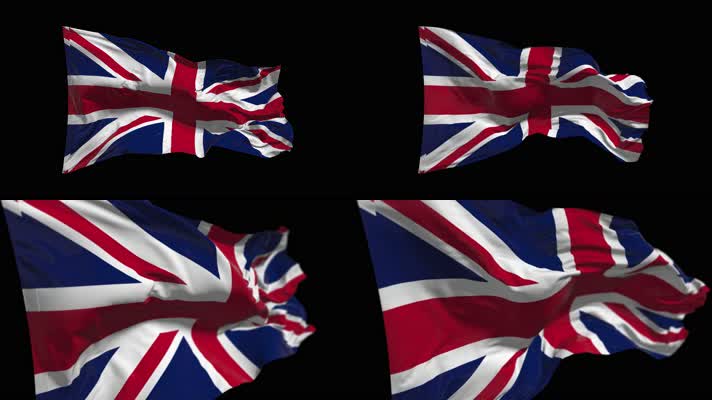 【透明通道】4K英国国旗高质感迎风飘扬