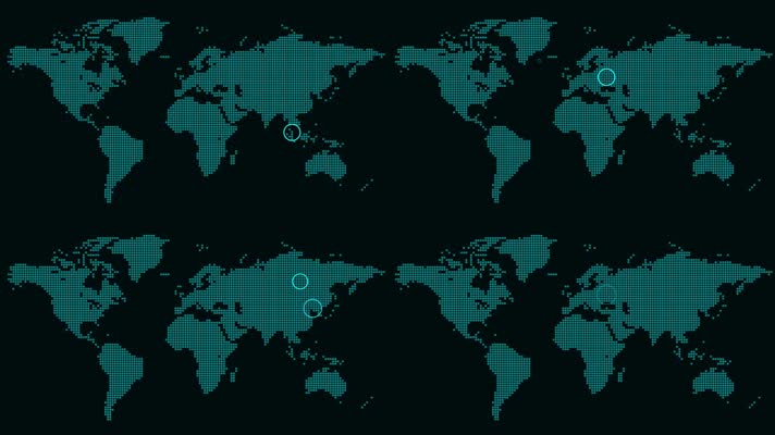 【带通道】hud世界地图全球图标定位动画