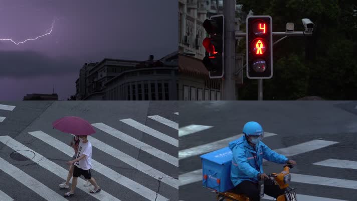 【原创4K】雨天城市街景