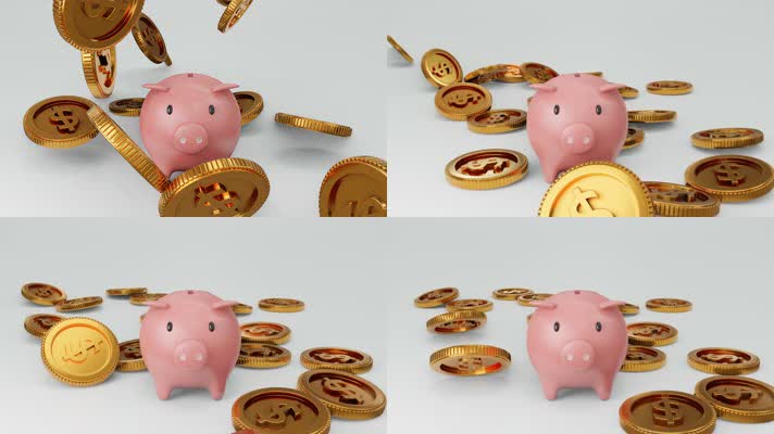 金币掉落小猪储钱罐