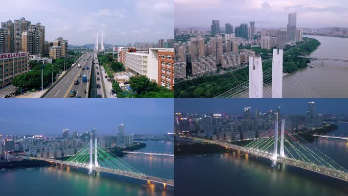 惠州合生大桥东江夜景繁华都市