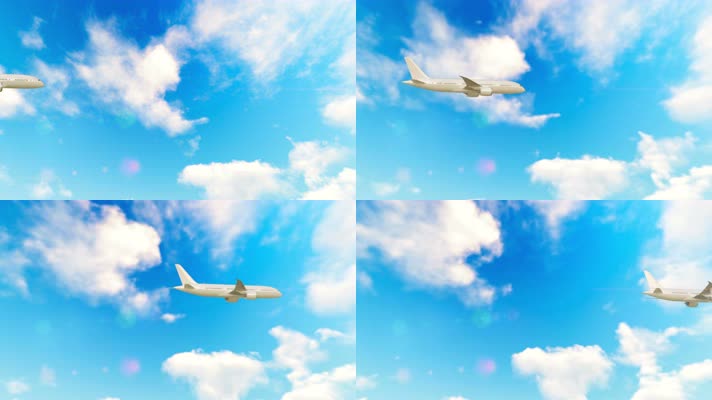 【4k】飞机飞过天空1