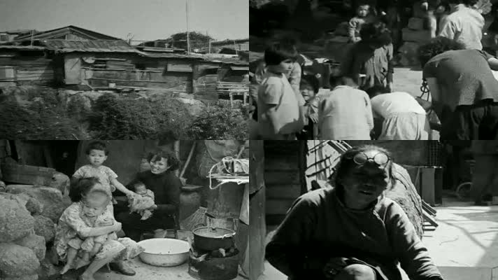 1959年香港难民城市-天台棚户区贫穷人