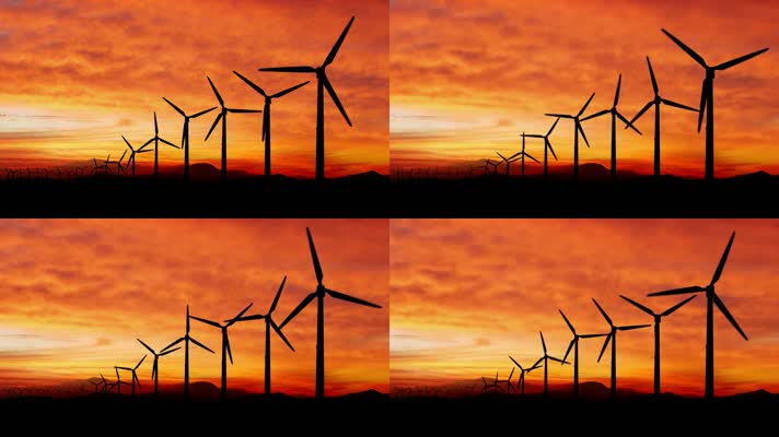 风车发电，绿色能源新能源清洁能源可再生