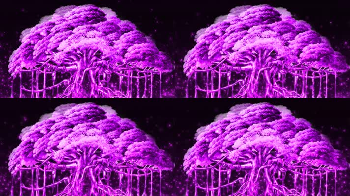 紫色浪漫童话婚礼森林梦幻树