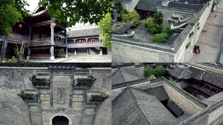 航拍贵州石阡县历史年代久远的古建筑