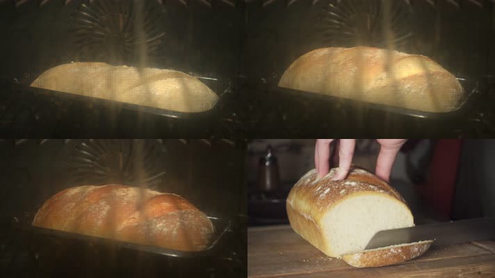 面包烘焙，小变大，切面包