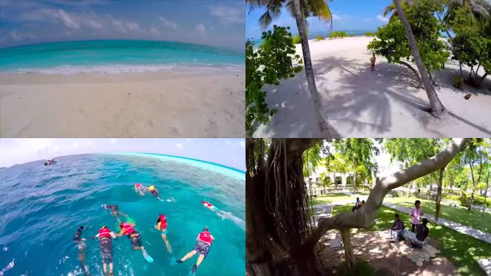 航拍马尔代夫自然风景旅游宣传素材