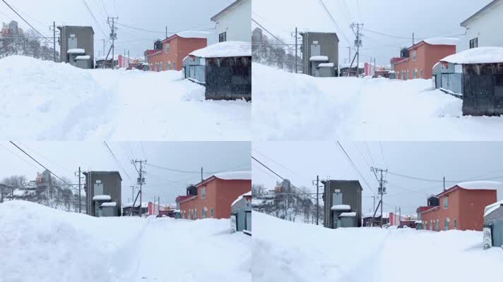 农村小镇下大雪
