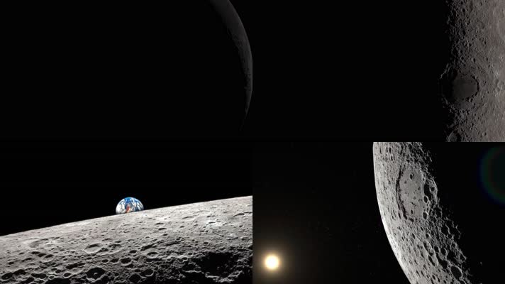【4K】月球地球陨石坑