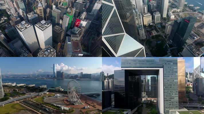 航拍香港城市建筑