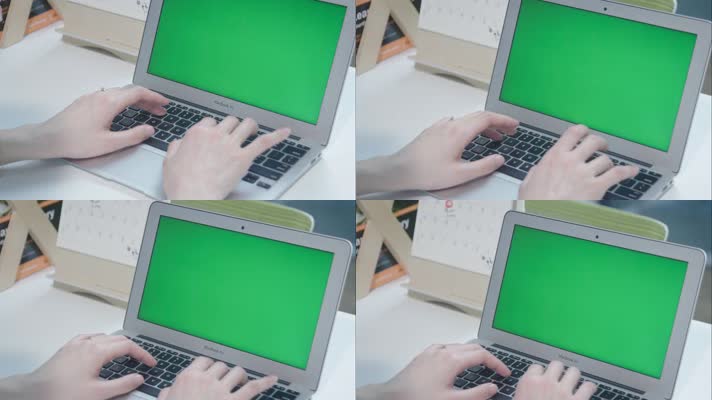 绿幕商务笔记本电脑抠屏