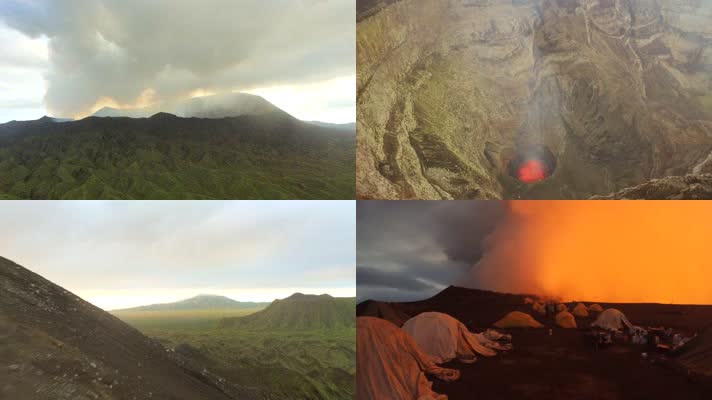 航拍火山熔浆4K